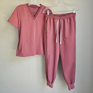 Figs Mauve Scrub Set Medium Oran Top Small Petite Mari Jogger